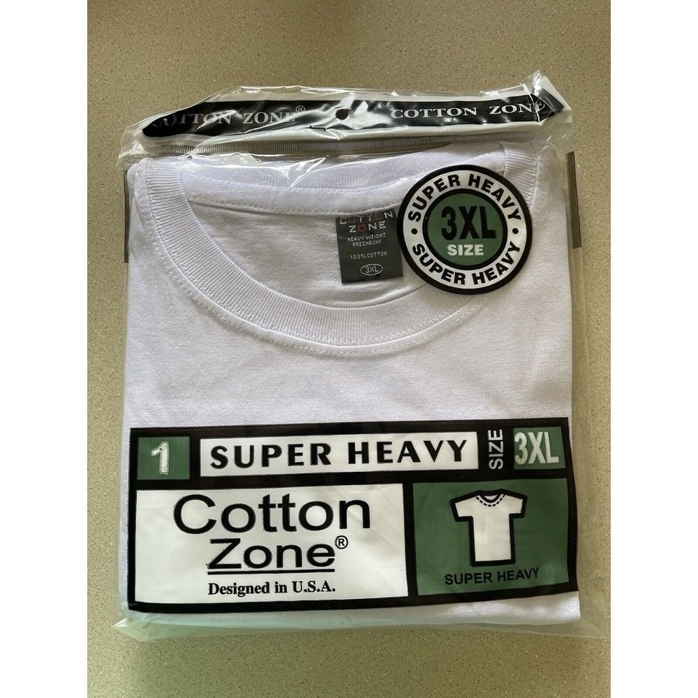 Cotton Zone T-Shirt White 3XL (New)